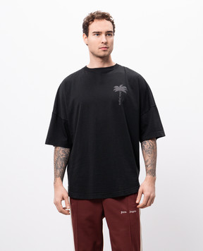 Palm Angels Черная футболка с принтом PMAA002S25JER004m