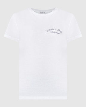 Dondup Белая футболка с вышивкой логотипа DS007JF0342DHP1
