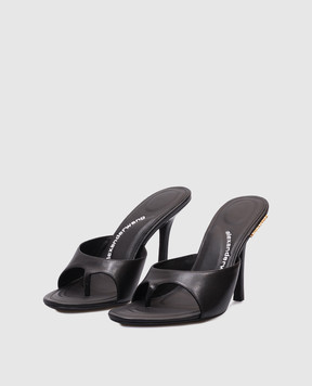 Alexander Wang Черные кожаные мюли Lucienne с логотипом 30125S010