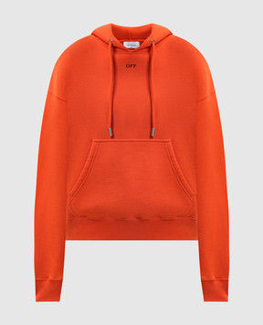 Off-White Помаранчеве худі з принтом логотипа OMBB085S25FLE00L