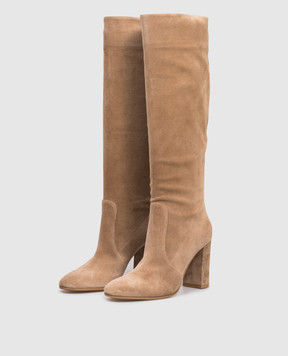 Gianvito Rossi Бежеві замчеві чоботи GLEN G8062785RIC