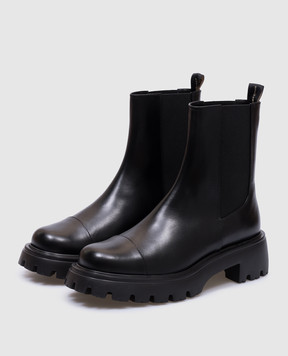 Stuart Weitzman Черные кожаные челси EMERSON с логотипом SJ336