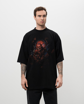 Vetements Чорна футболка з принтом UA66TR640BR