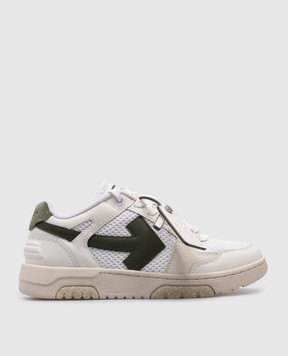Off-White Белые комбинированные кроссовки Slim Оut Оf Оffice с логотипом OWIA276F24LEA001