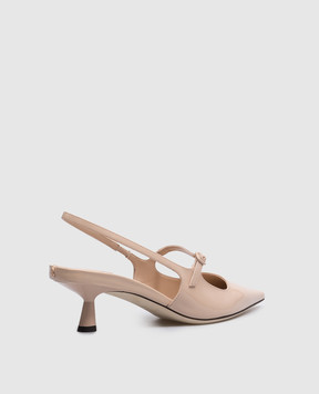Jimmy Choo Бежевые кожаные лакированные слингбеки Didi 45 DIDI45PAT