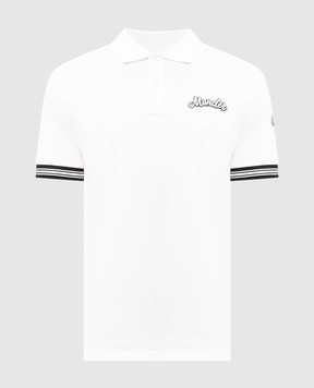 Moncler Белое поло с вышивкой логотипа K10918A00006899UR