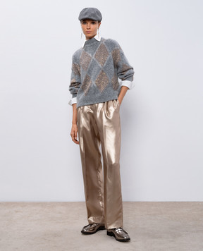 Brunello Cucinelli Золотисті штани з шовку MD999P8759