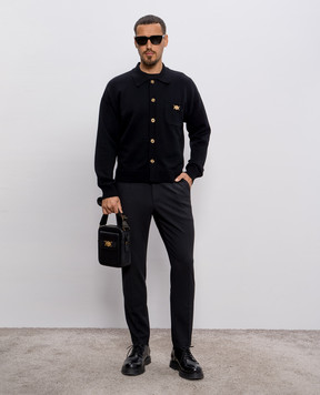 Versace Чорний кардиган Medusa Biggie з кашеміром 10202391A12912