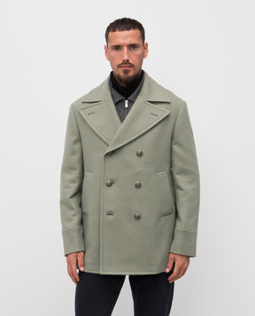 Brunello Cucinelli Зелене двобортне пальто з вовни MY4967026K