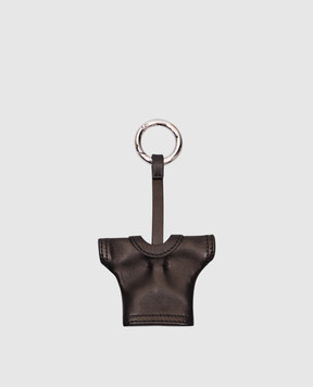 Maison Margiela MM6 Чорний шкіряний брелок у вигляді футболки SA6UA0006P8335