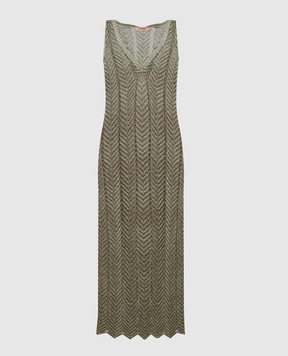 Twinset Бежева сукня міді з люрексом 251TT319A