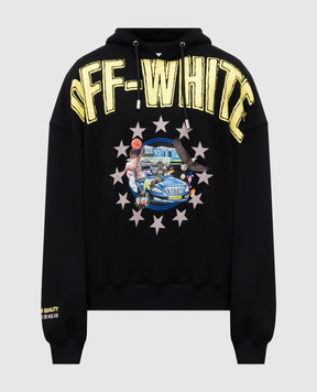 Off-White Черные худи с принтом OMBB118S25FLE001