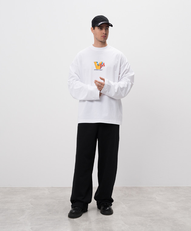 Vetements Білий лонгслів з принтом логотипа UA66LS630W зображення 2