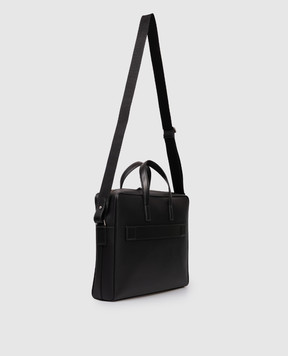 Bally Чорний шкіряний портфель Mythos з логотипом MAB01NEC001
