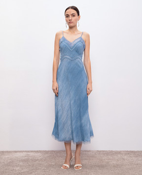 Ermanno Scervino Блакитна сукня міді з ефектом деграде D462Q316EMY