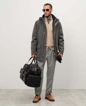 Brunello Cucinelli Сіра куртка з кашеміру MM4006400