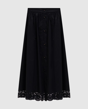 Twinset Черная юбка миди с кружевом 251TT2095