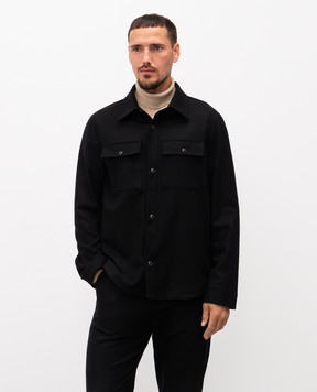 Cashmere&Whiskey Чорна сорочка з вовни і кашеміру 07687R0497