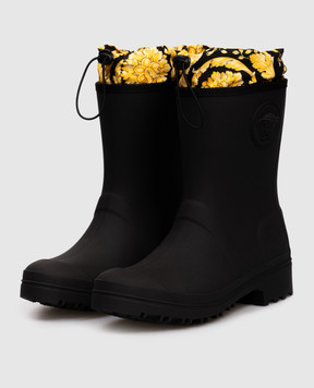 Versace Дитячі чорні гумові черевики з емблемою Medusa 10217201A14773