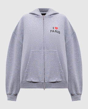 Balenciaga Серая меланжевая спортивная куртка с логотипом 803264TSVI5
