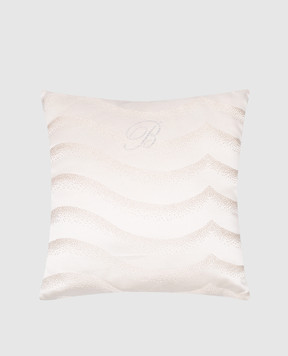 Blumarine Бежевая декоративная подушка Jasmine с монограммой из кристаллов Swarovski H0000190007