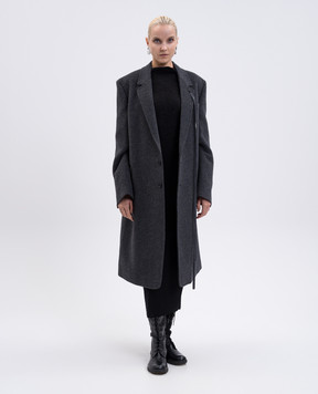 Ann Demeulemeester Сіре пальто Viv з вовною B0010184FA510