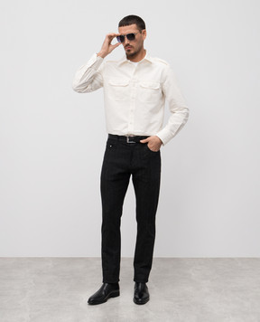 Tom Ford Бежевая рубашка с шелком HME005FMC207S25