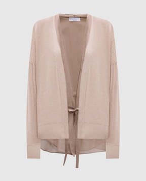 Brunello Cucinelli Бежевый кардиган со съемным жилетом M19257706
