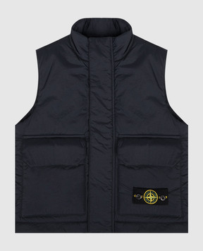 Stone Island Дитячий синій жилет з патчем логотипа K2S16G100004S02031012