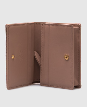 Valentino Рожеве шкіряне портмоне QUILTIE з логотипом VLogo 7W2P0AS4MIC