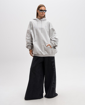 Vetements Серые худи с кристаллами с логотипом UA65HD250M