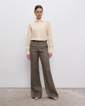 Loro Piana Бежева блуза André із шовку FAO0500
