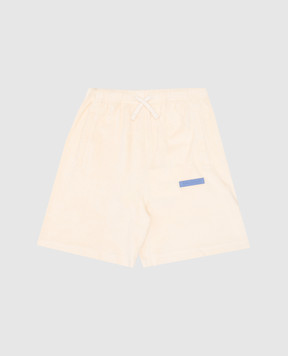 Palm Angels Детские желтые махровые шорты с нашивкой логотипа. PBCI006S25FLE00212+