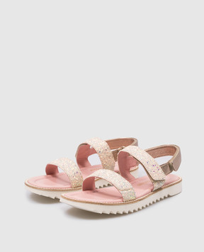 Pretty Ballerinas Детские бежевые комбинированные босоножки Esti с глитером 51265