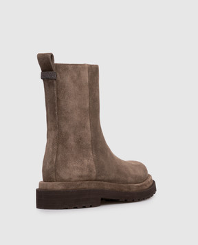 Brunello Cucinelli Коричневі шкіряні черевики MZSFG3089