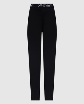 Off-White Чорні легінси з візерунком логотипа OWVV003S25JER001