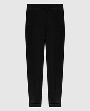 Dolce&Gabbana Чорні штани з льону з відворотами GP114TFU4MC
