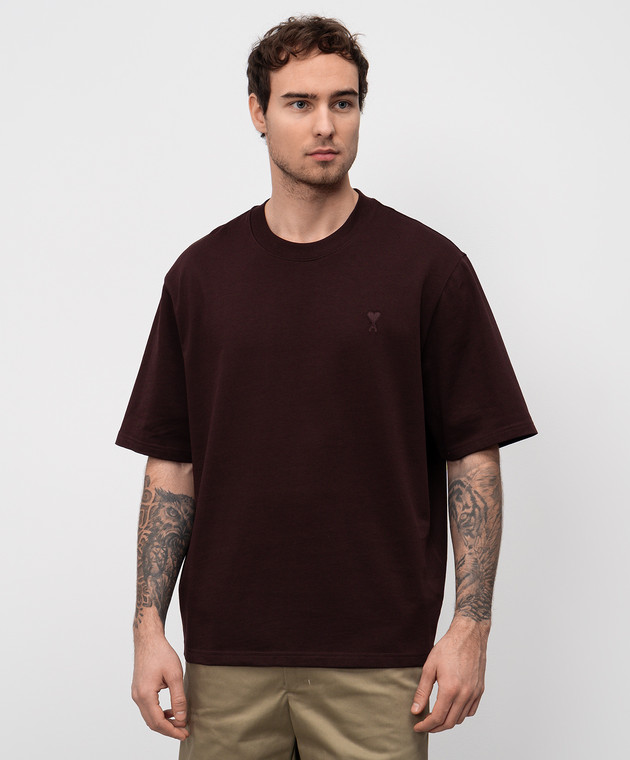 Ami Paris Футболка с вышивкой эмблемы Ami de Coeur UTS074726 изображение 3