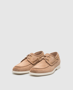 Valentino Бежевые замшевые топсайдеры 6W2S0LR4JZM