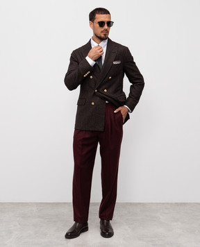 Brunello Cucinelli Бордовые брюки из шерсти M038PE1710