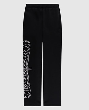 Vetements Черные спортивные брюки с вышивкой логотипа UA66SP620B