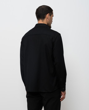 Canali Черная рубашка из шерсти AR0347231019