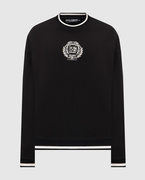 Dolce&Gabbana Чорний світшот з вишивкою логотипа G9BIQZHU7DU