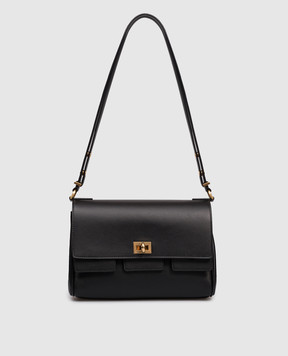Balenciaga Черная кожаная сумка-мессенджер Bel Air Flap 8337712ABAV