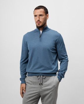 Canali Синий джемпер из мериноса шерсти MK00077C0015