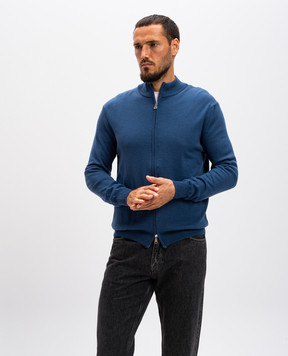 Cashmere&Whiskey Синий кардиган из шерсти мериноса 97396
