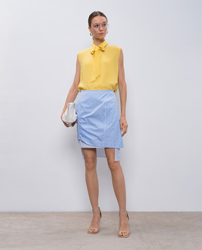 Christian Dior Голубая юбка мини в полоску 7C21300D1338