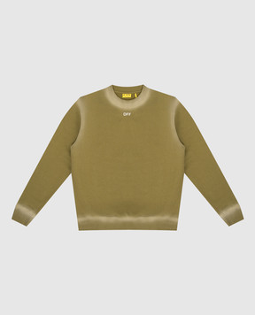 Off-White Детский зеленый свитшот с принтом логотипа Off OBBA001F24FLE001