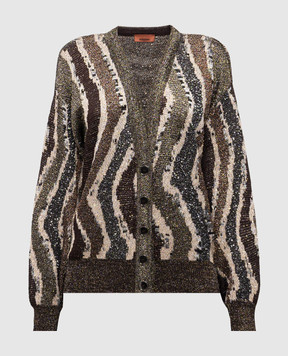 Missoni Коричневий кардиган з паєтками і люрексом DS25WM0CBK01C8