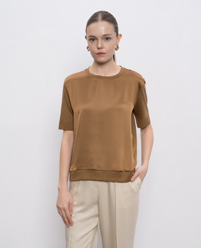 Herno Коричневая футболка с логотипом JG000257D52056